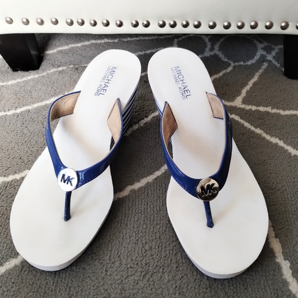 Michael Kors "Ruby Wedge" Striped Sandals - Picture 8 of 15